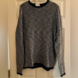Nordstrom Men's Blue and White Crewneck Sweater